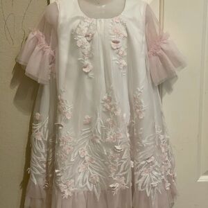 Biscotti collection girls  embroidered net dress